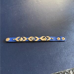Blue and Gold Geometric Bracelet